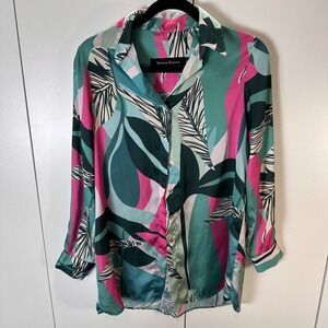 Victoria Raveau Women’s S‎ Button Down Shirt Abstract Maximalist Dopamine Boho